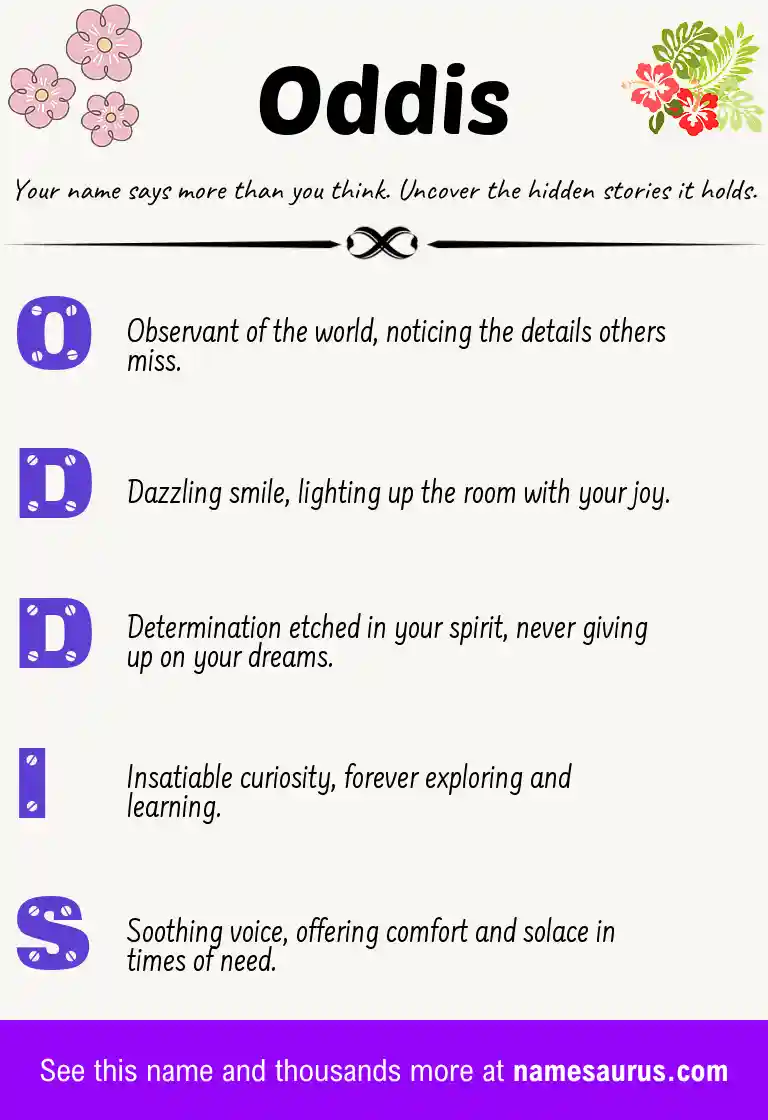 Acrostic poem about Oddis.