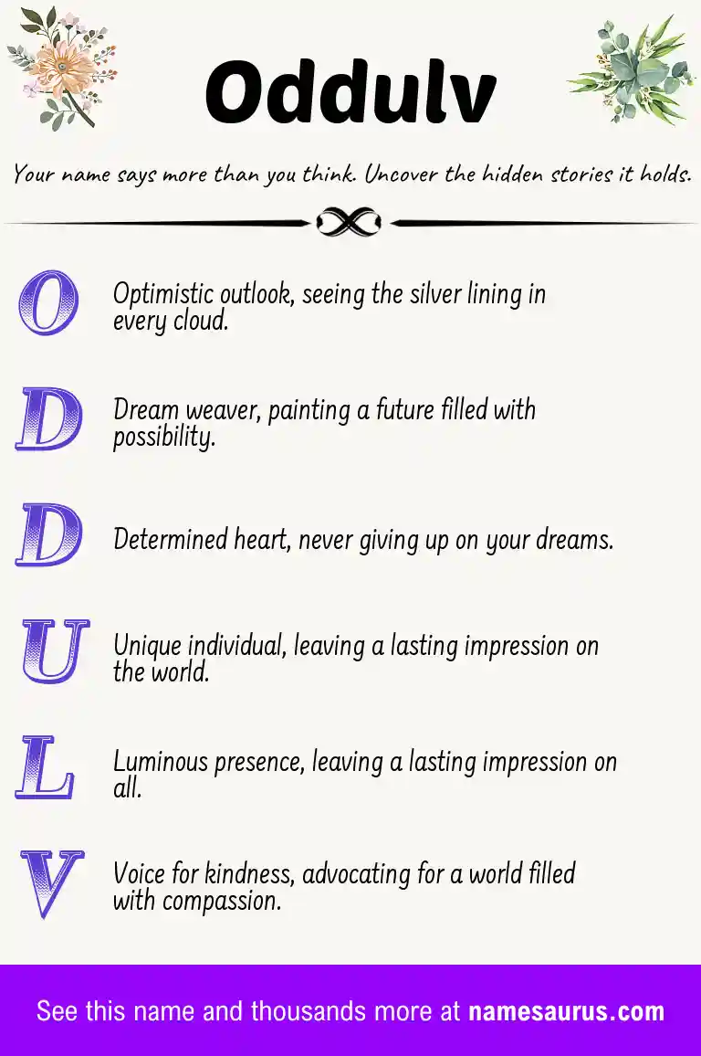 Acrostic poem about Oddulv.