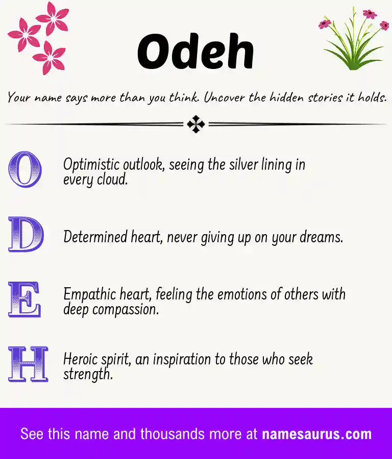 Acrostic poem about Odeh.
