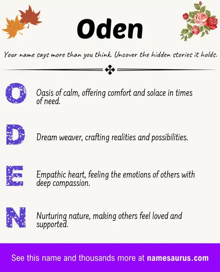 Acrostic poem about Oden.