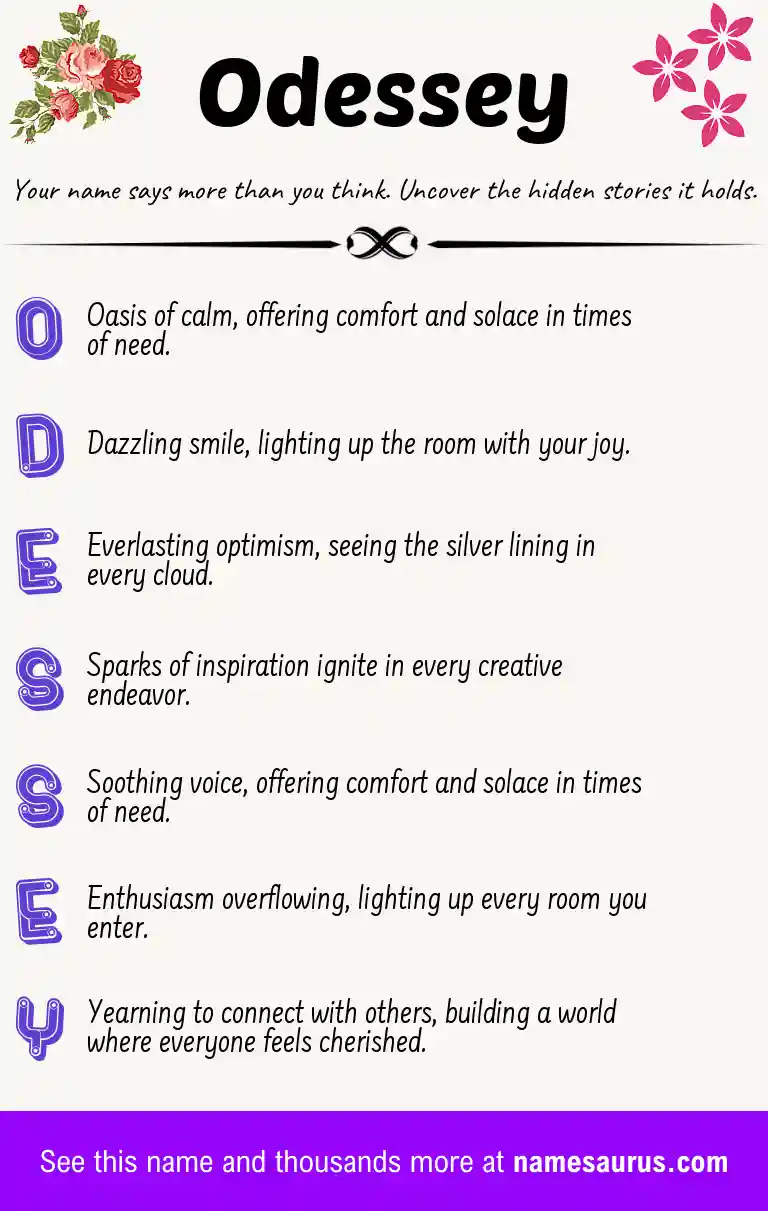 Acrostic poem about Odessey.