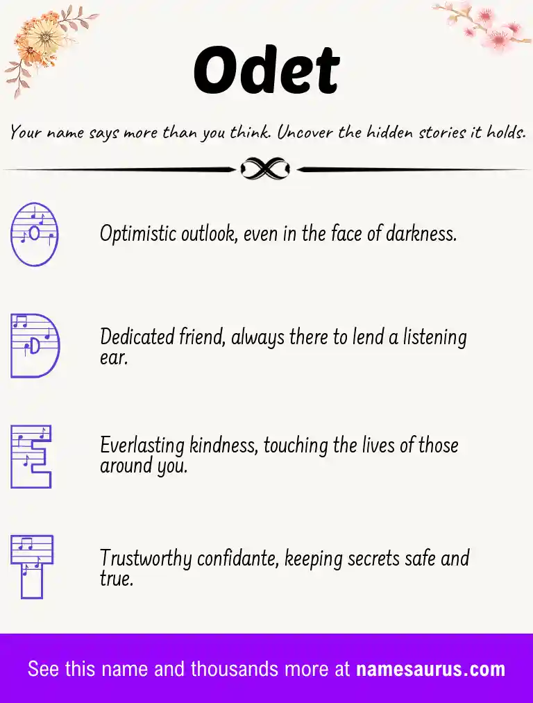 Acrostic poem about Odet.
