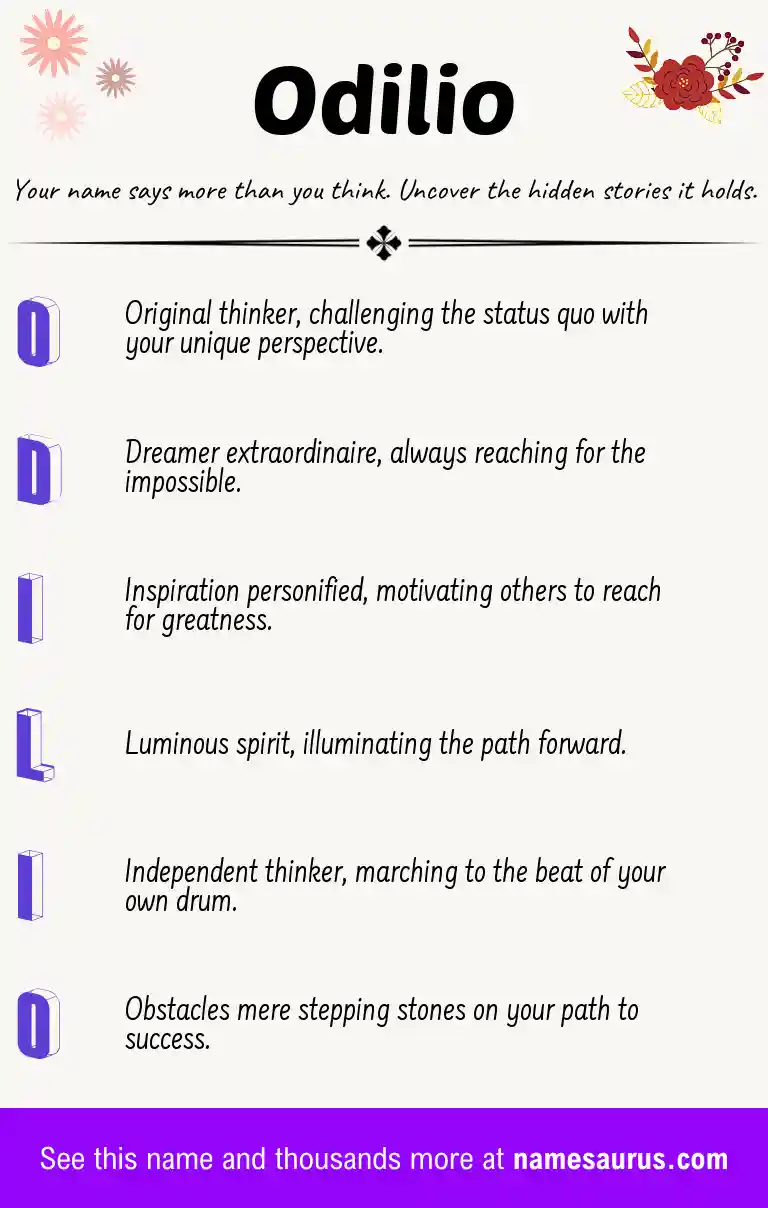 Acrostic poem about Odilio.