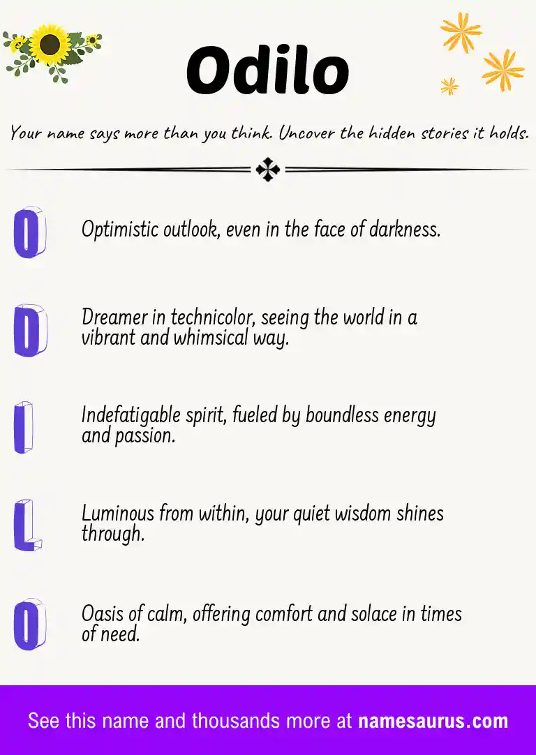 Acrostic poem about Odilo.