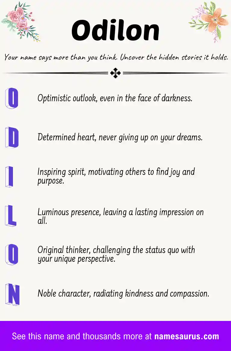 Acrostic poem about Odilon.