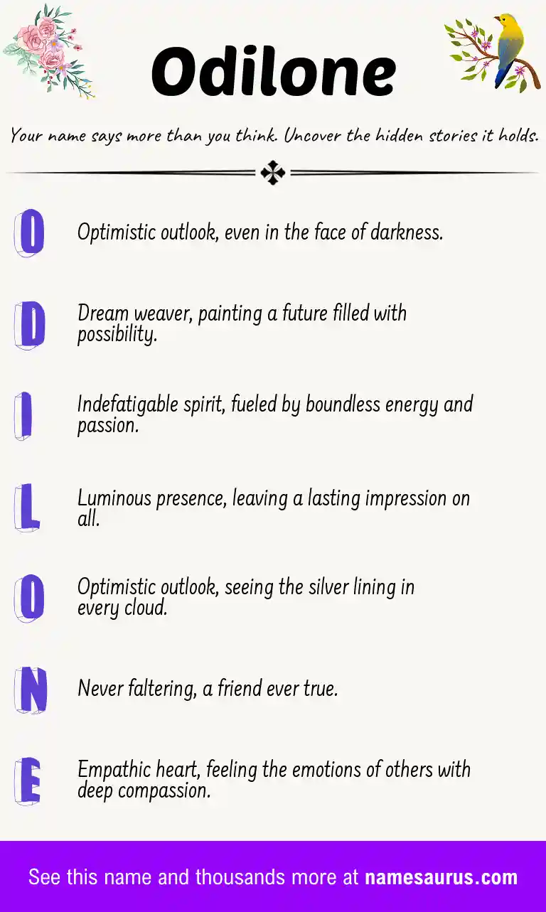 Acrostic poem about Odilone.