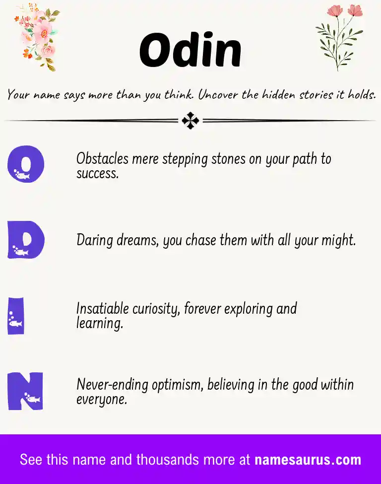 Acrostic poem about Odin.