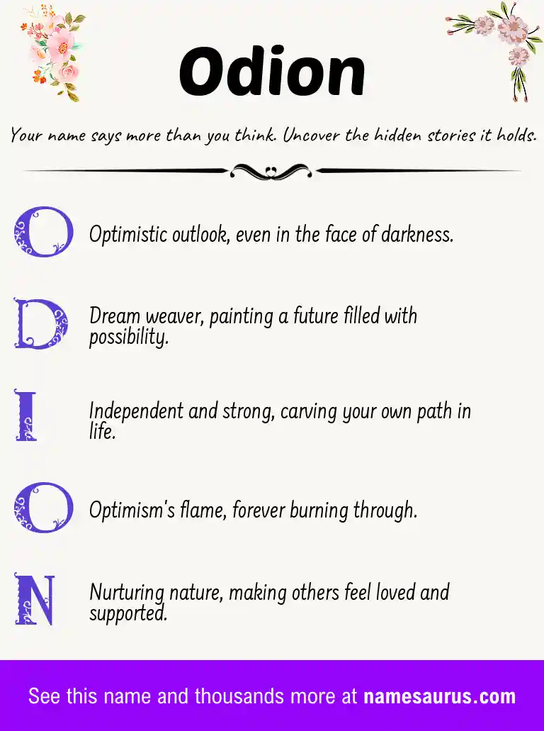 Acrostic poem about Odion.