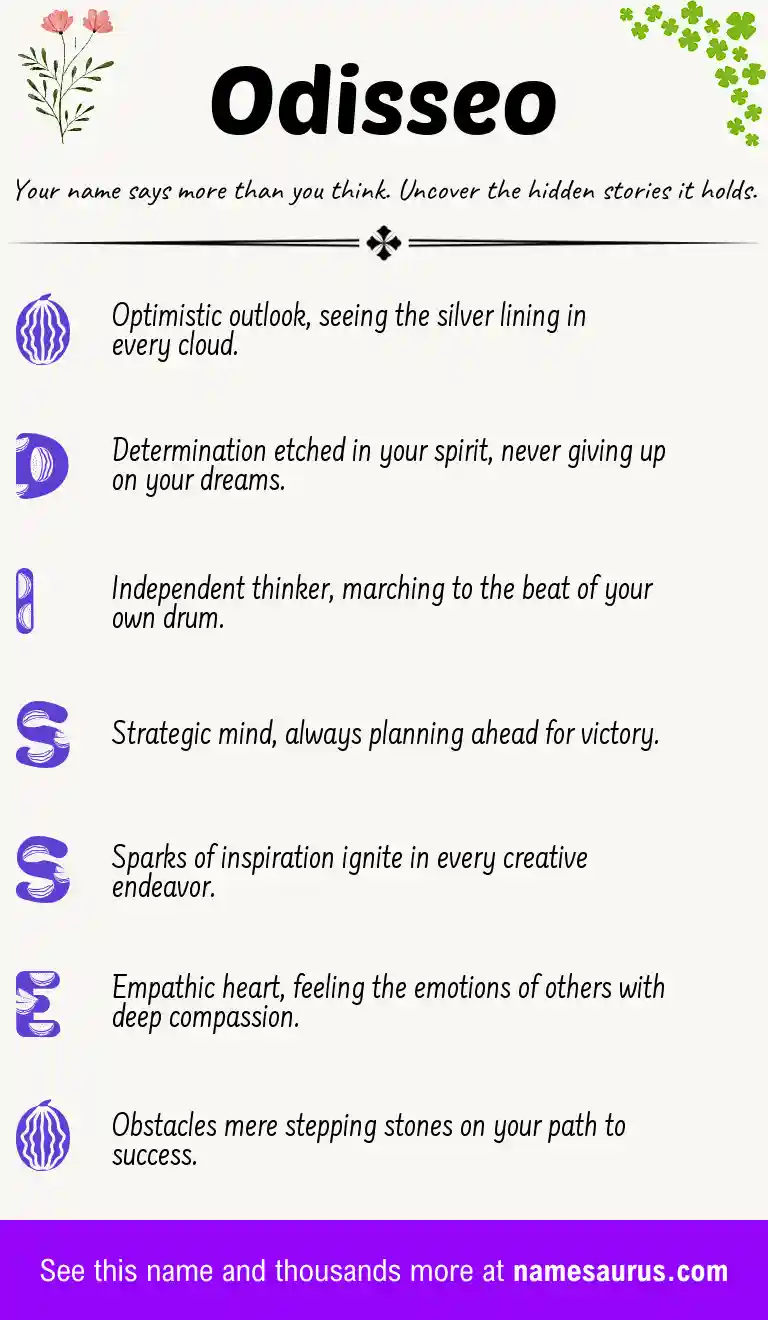 Acrostic poem about Odisseo.
