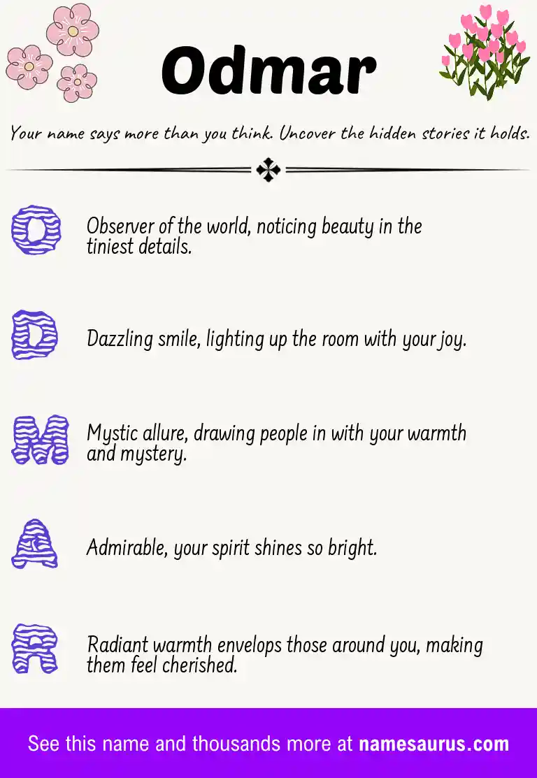 Acrostic poem about Odmar.