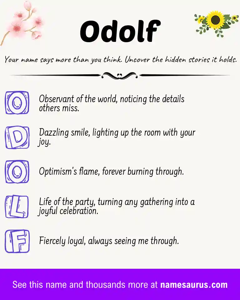Acrostic poem about Odolf.