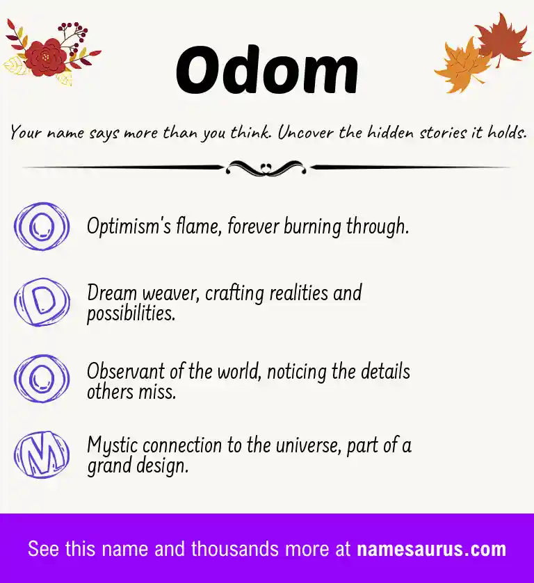 Acrostic poem about Odom.