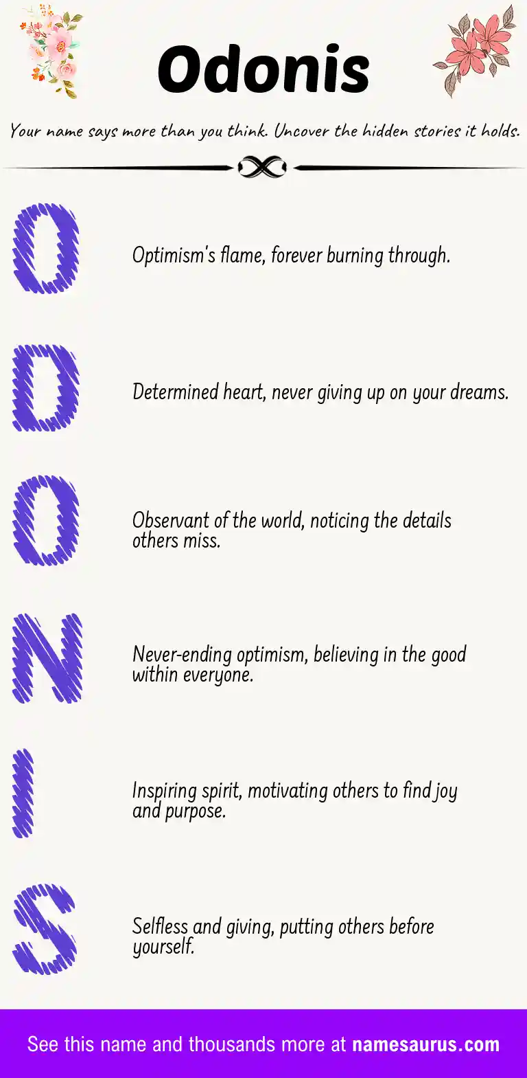 Acrostic poem about Odonis.