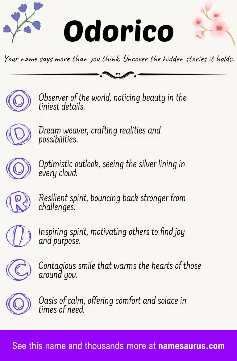 Acrostic poem about Odorico.