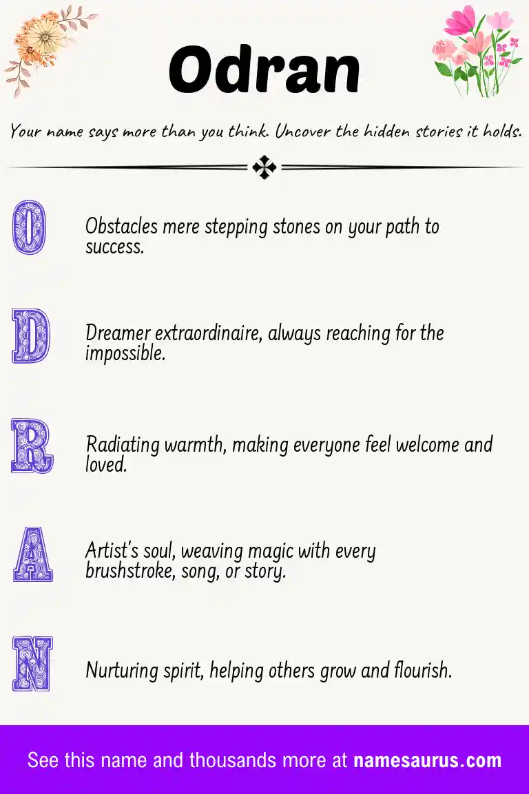 Acrostic poem about Odran.