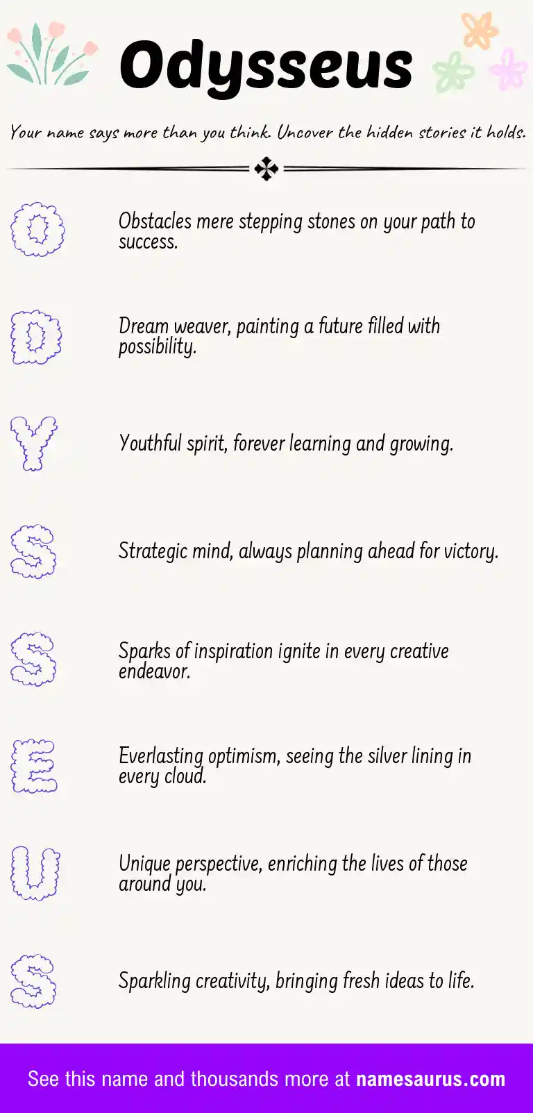 Acrostic poem about Odysseus.