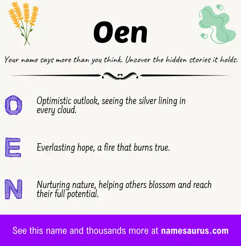 Acrostic poem about Oen.