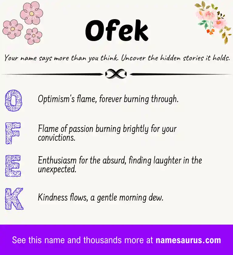 Acrostic poem about Ofek.