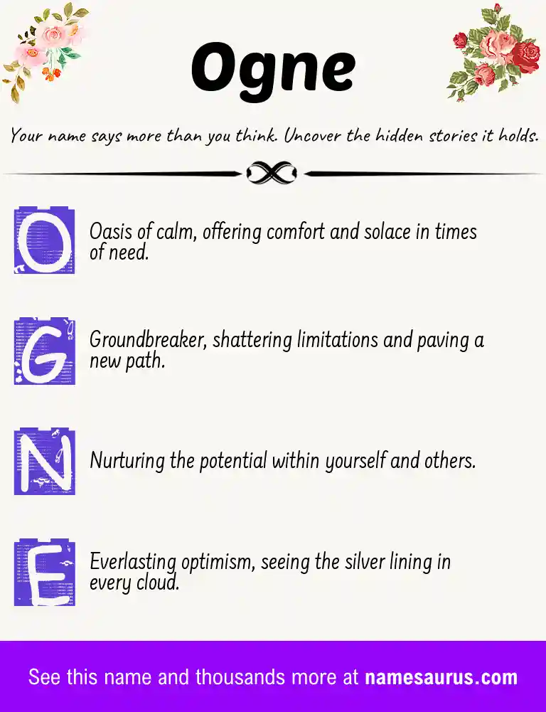 Acrostic poem about Ogne.