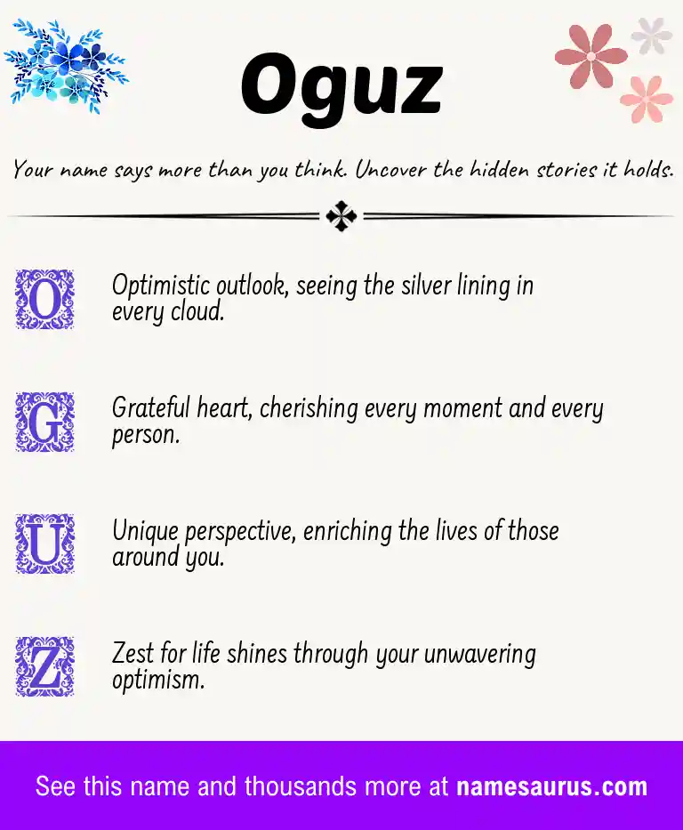 Acrostic poem about Oguz.