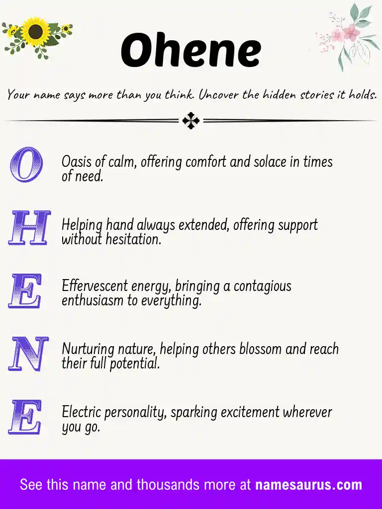 Acrostic poem about Ohene.