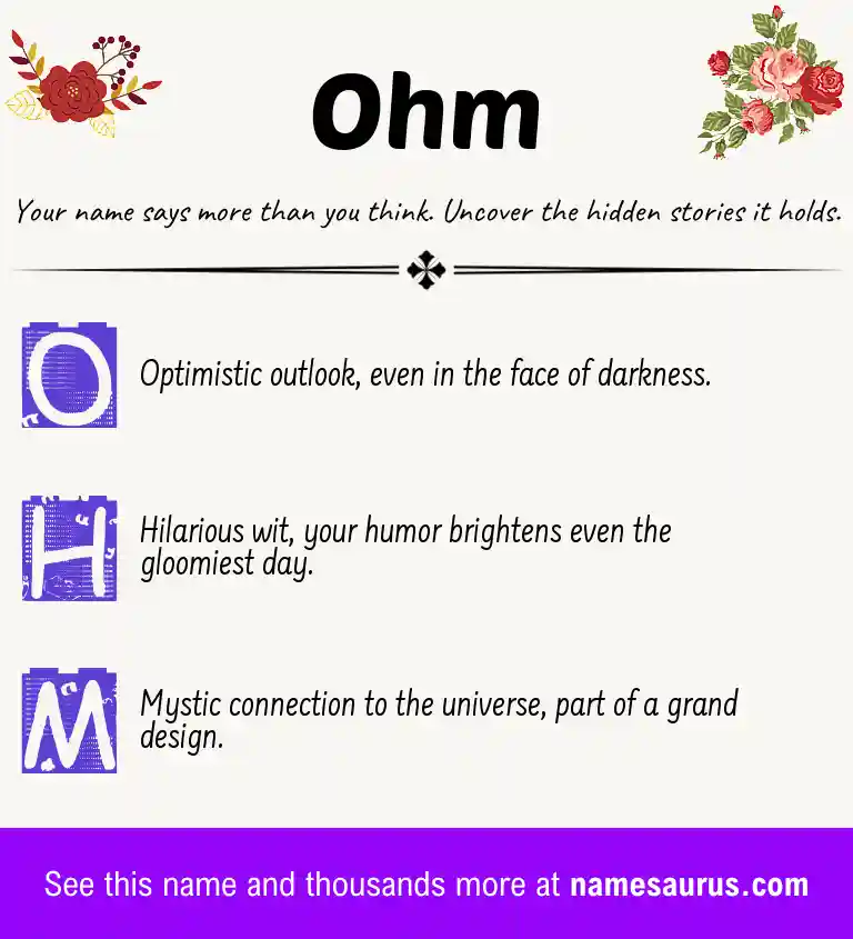 Acrostic poem about Ohm.