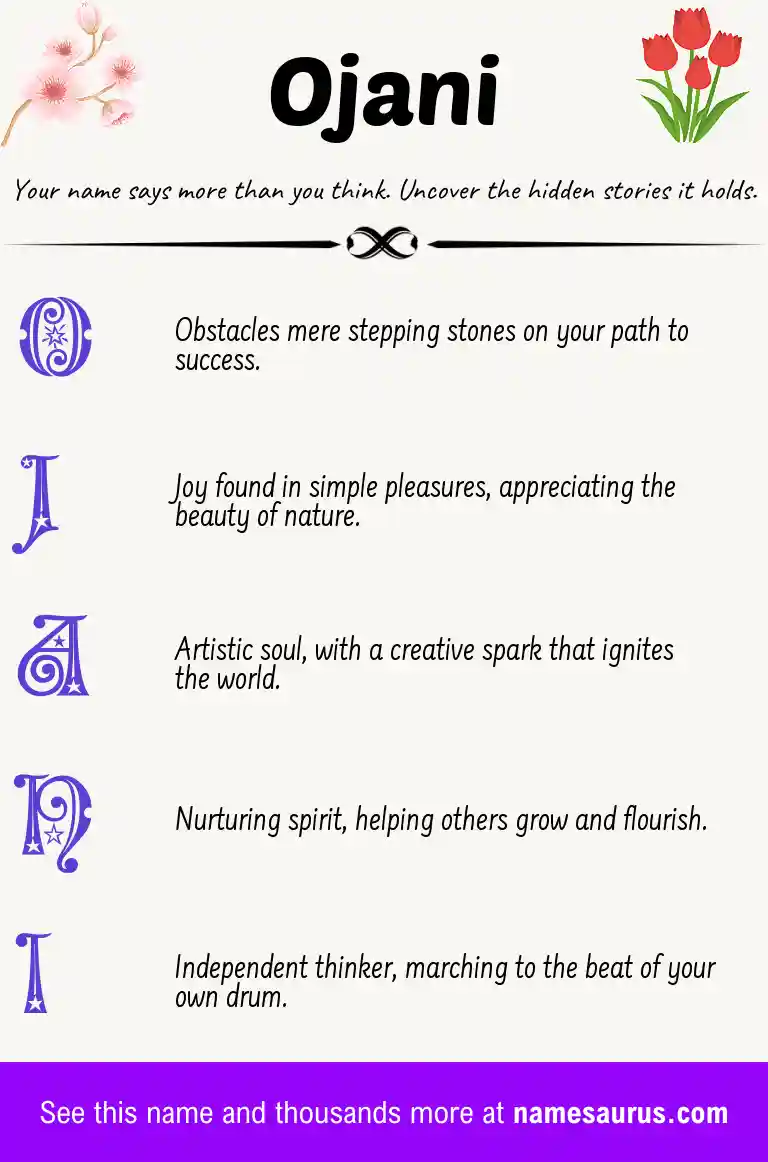 Acrostic poem about Ojani.