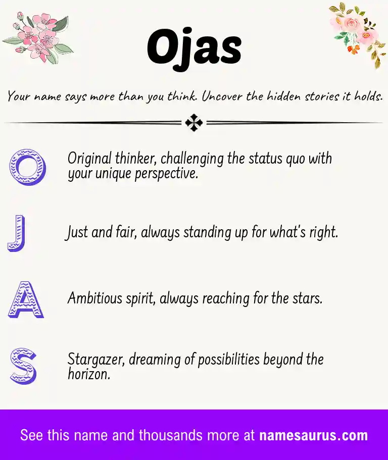 Acrostic poem about Ojas.
