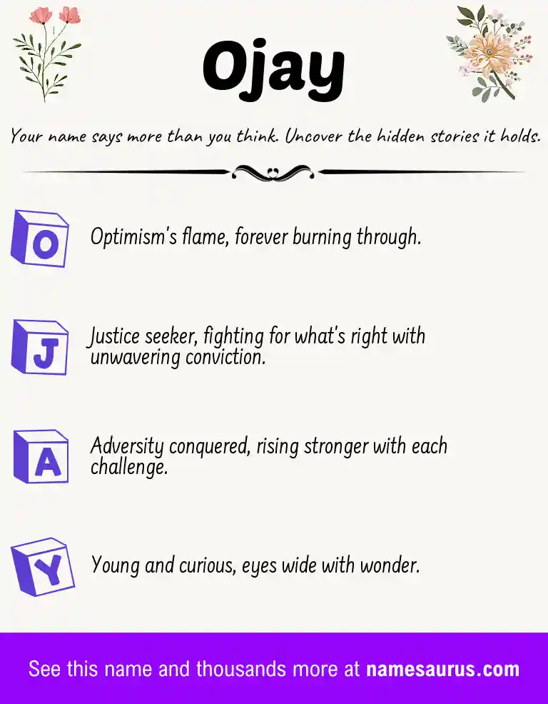 Acrostic poem about Ojay.