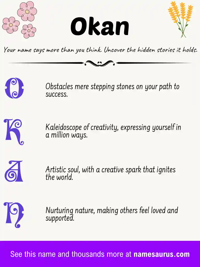 Acrostic poem about Okan.