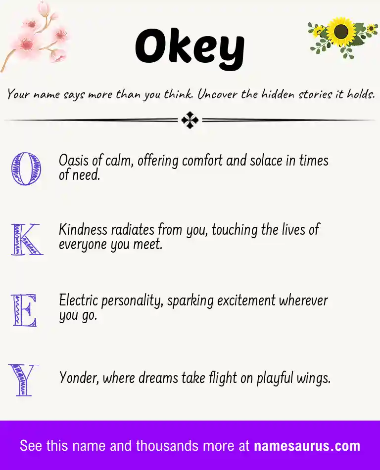 Acrostic poem about Okey.