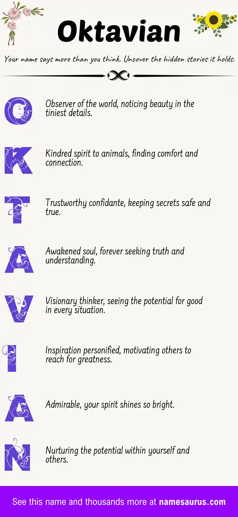Acrostic poem about Oktavian.