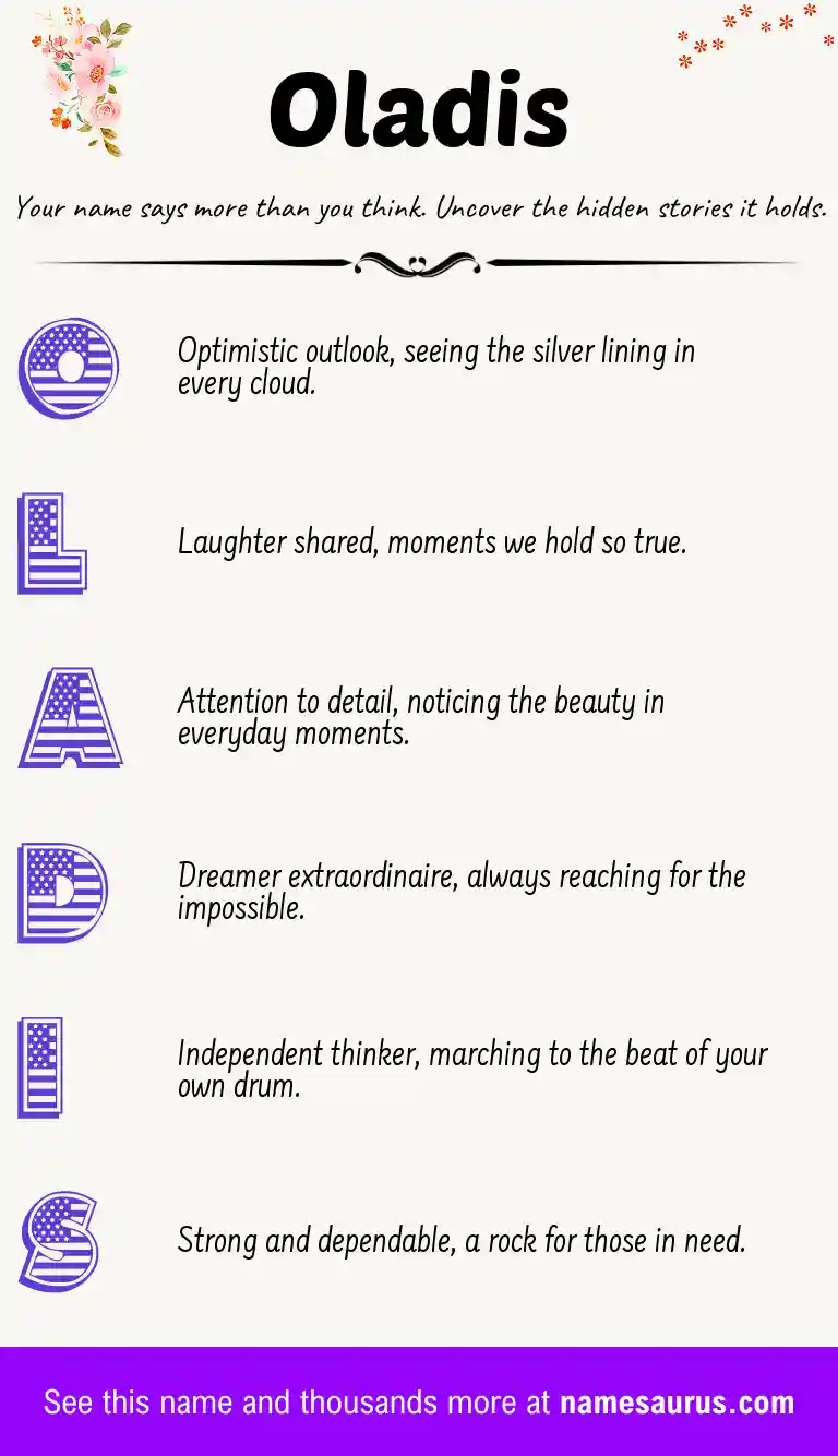 Acrostic poem about Oladis.