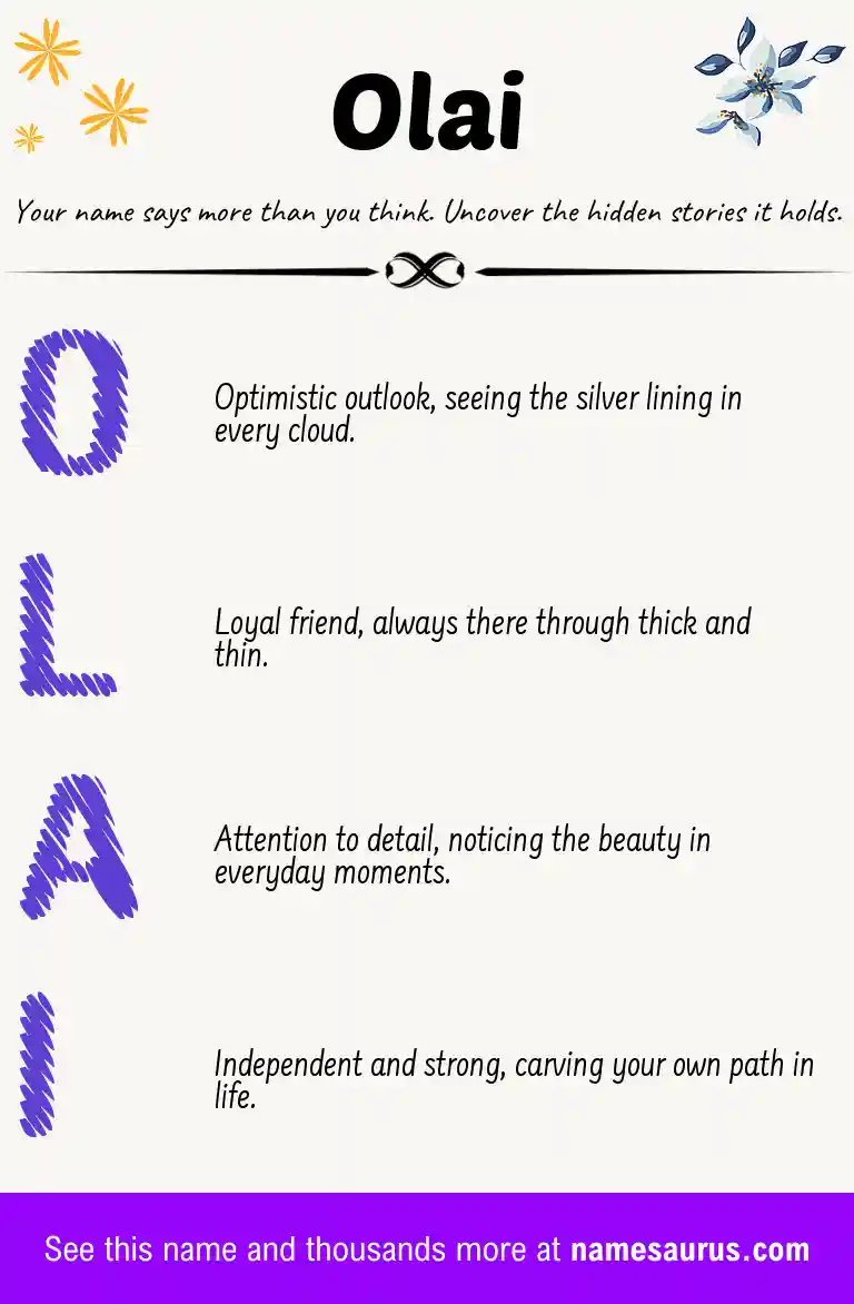 Acrostic poem about Olai.