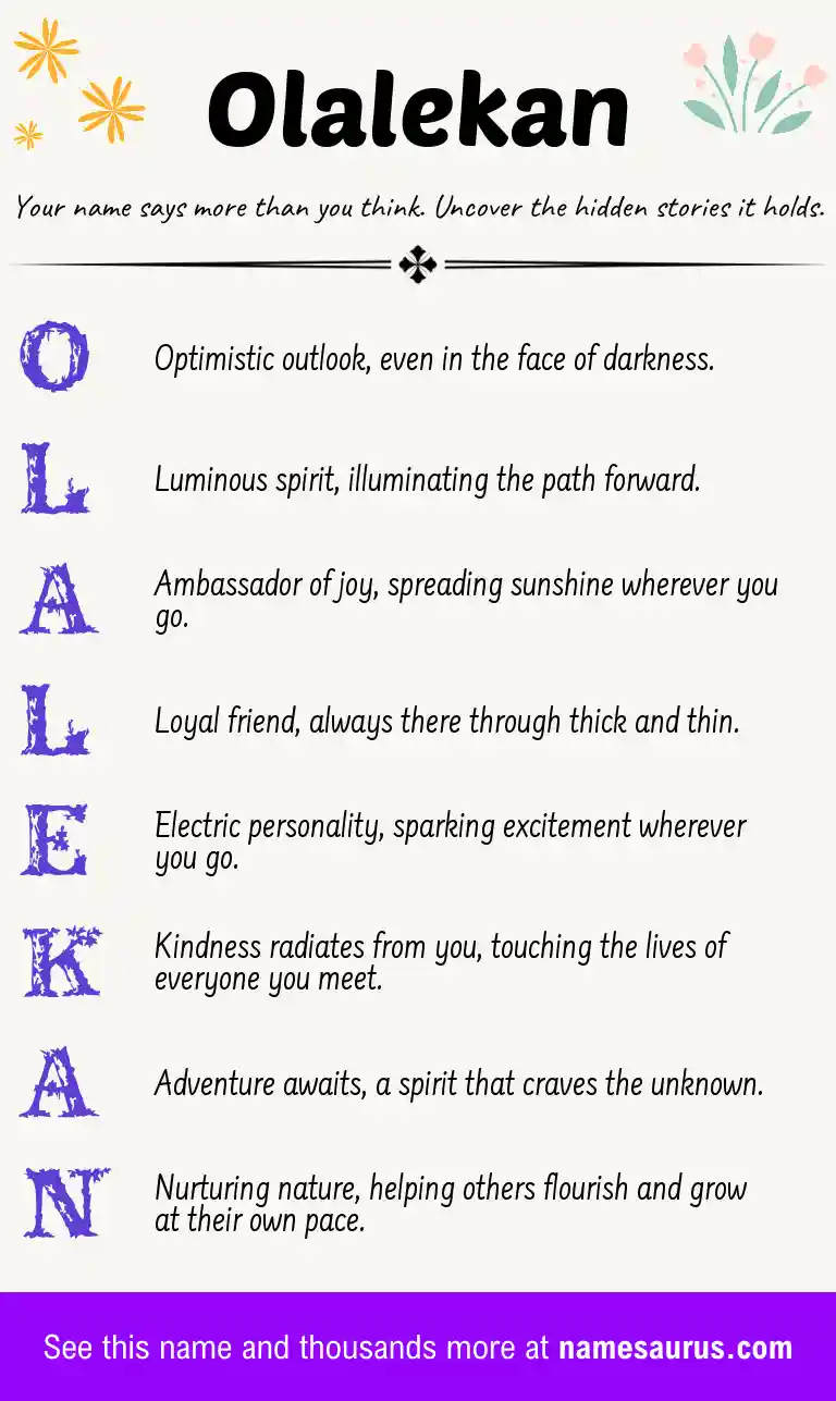 Acrostic poem about Olalekan.