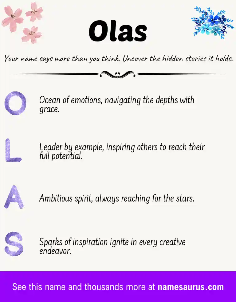 Acrostic poem about Olas.