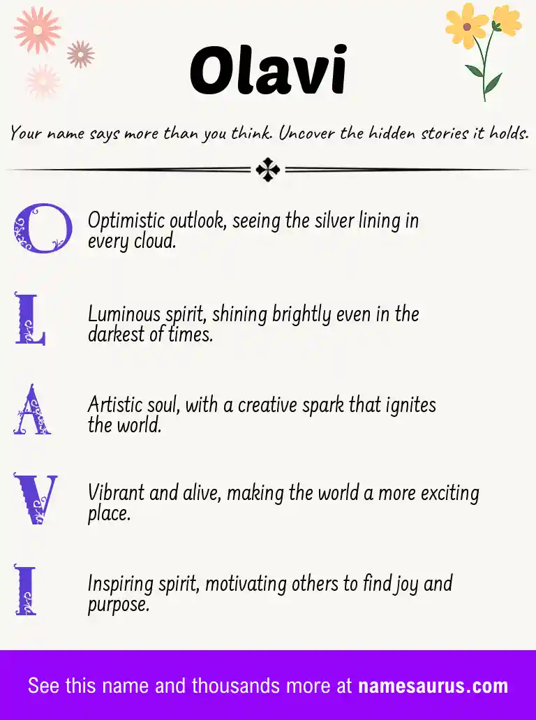 Acrostic poem about Olavi.