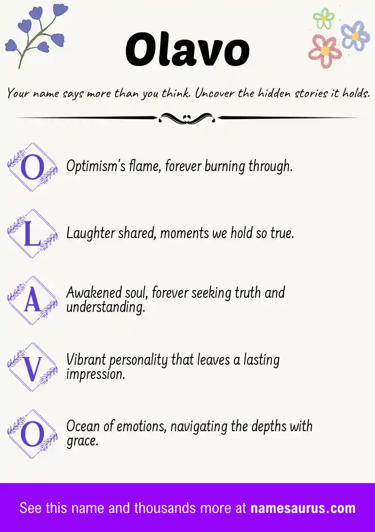 Acrostic poem about Olavo.