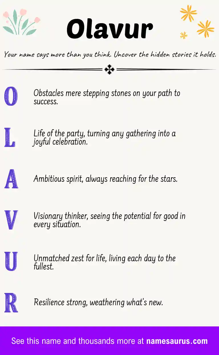 Acrostic poem about Olavur.