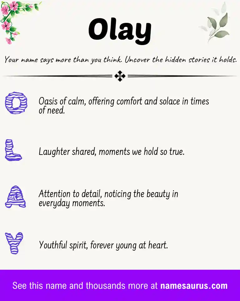 Acrostic poem about Olay.