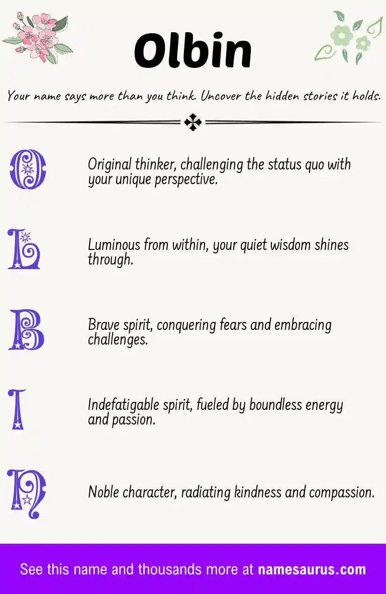 Acrostic poem about Olbin.