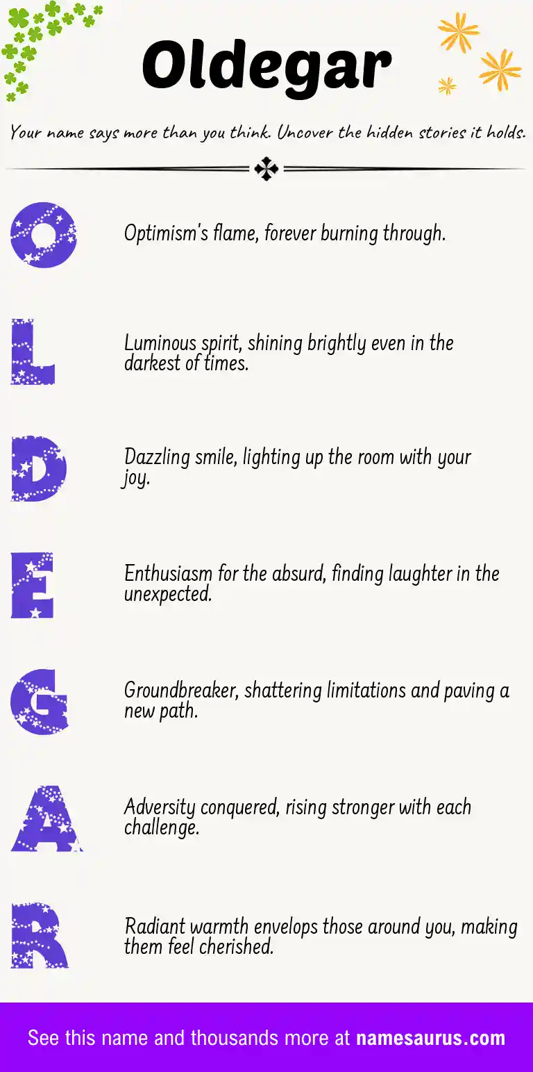 Acrostic poem about Oldegar.