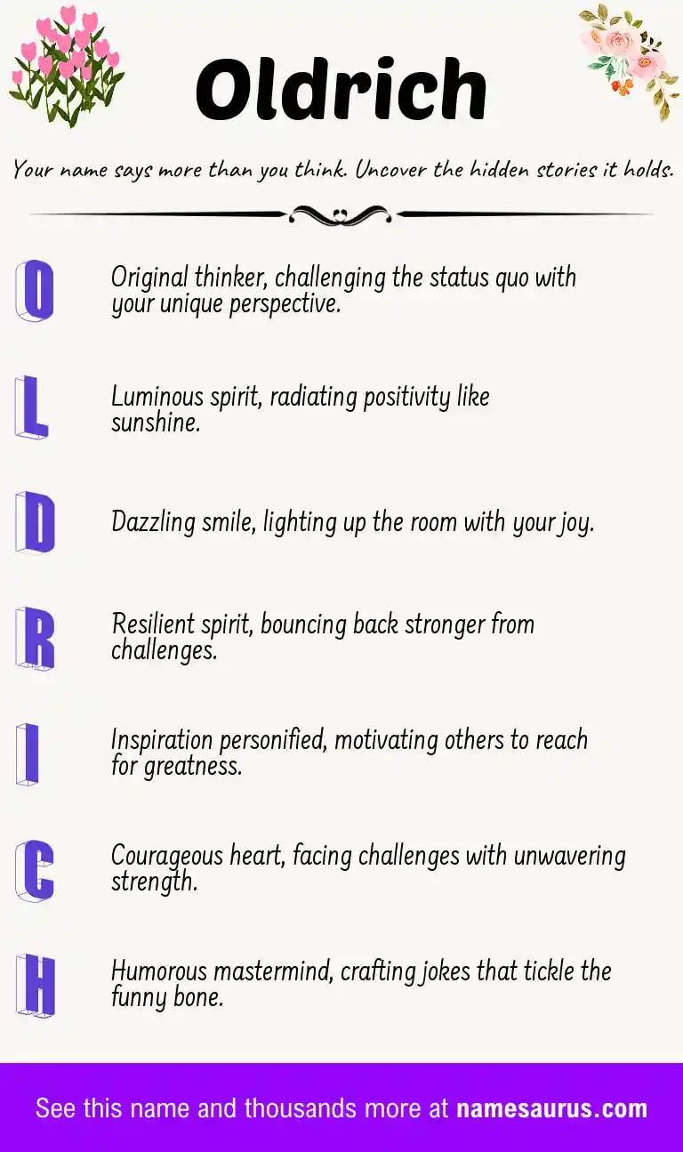 Acrostic poem about Oldrich.