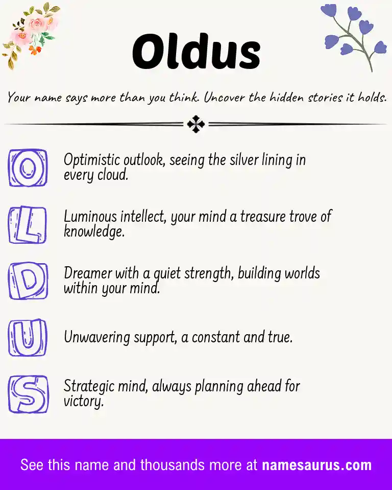 Acrostic poem about Oldus.