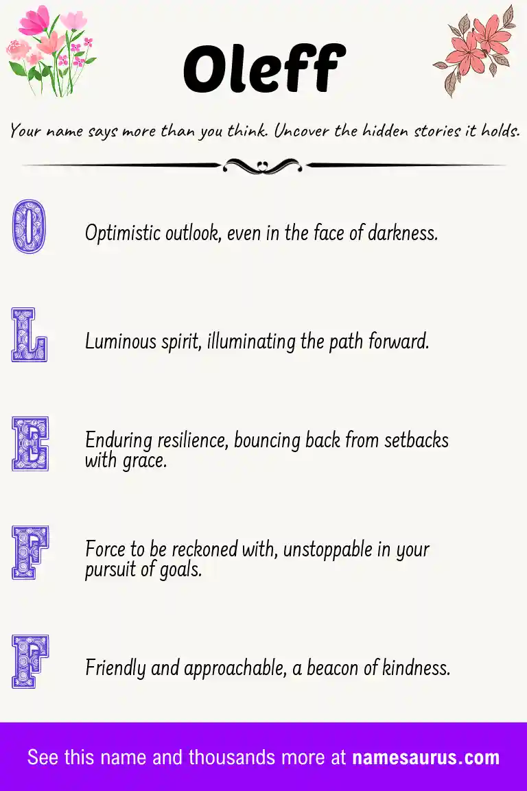 Acrostic poem about Oleff.