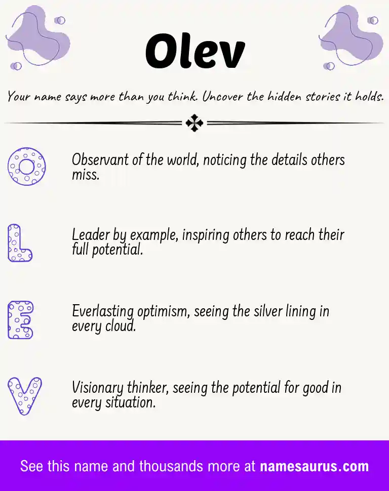 Acrostic poem about Olev.