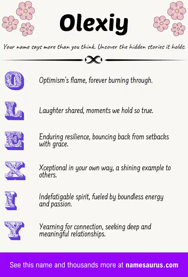 Acrostic poem about Olexiy.