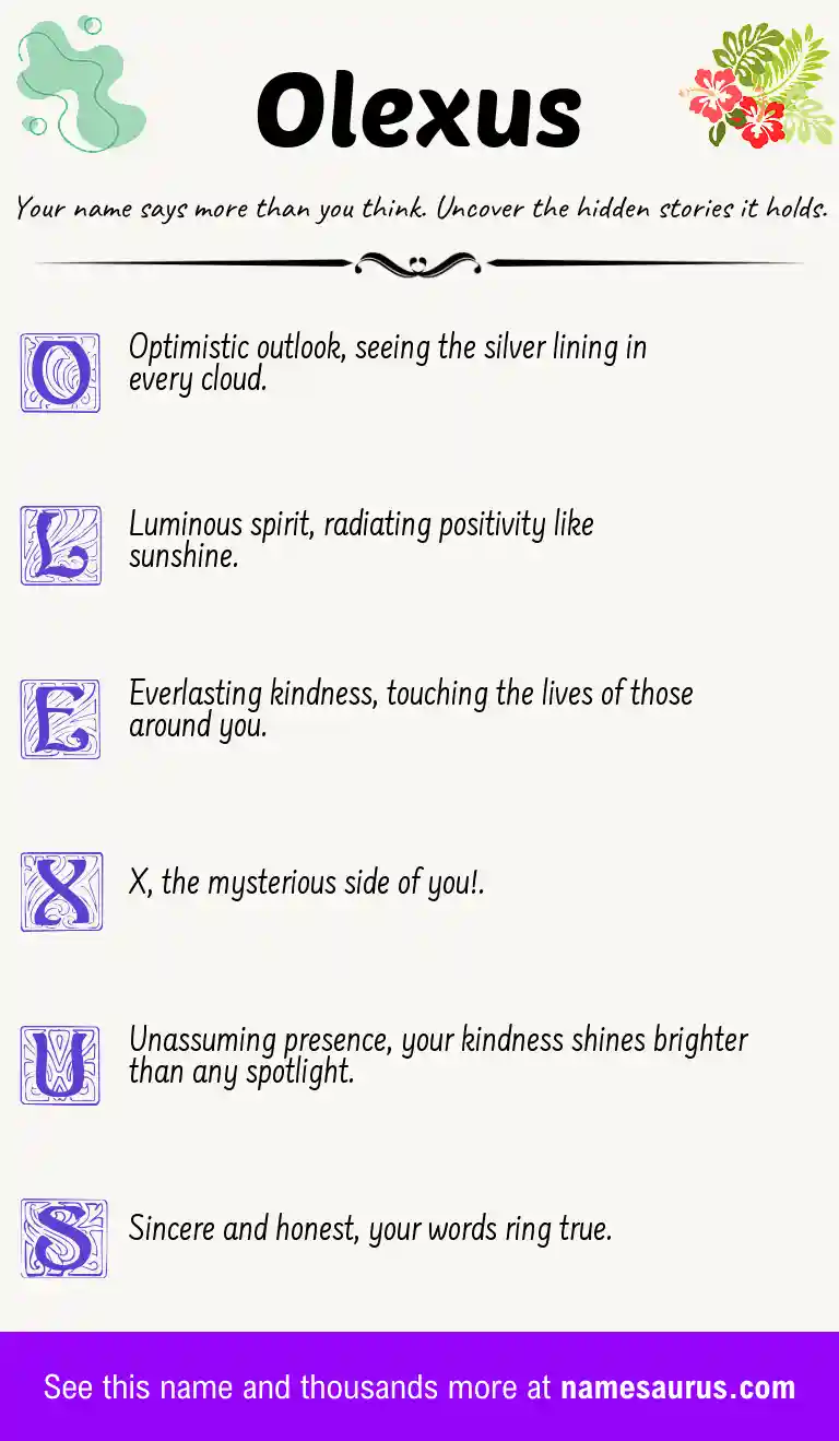 Acrostic poem about Olexus.