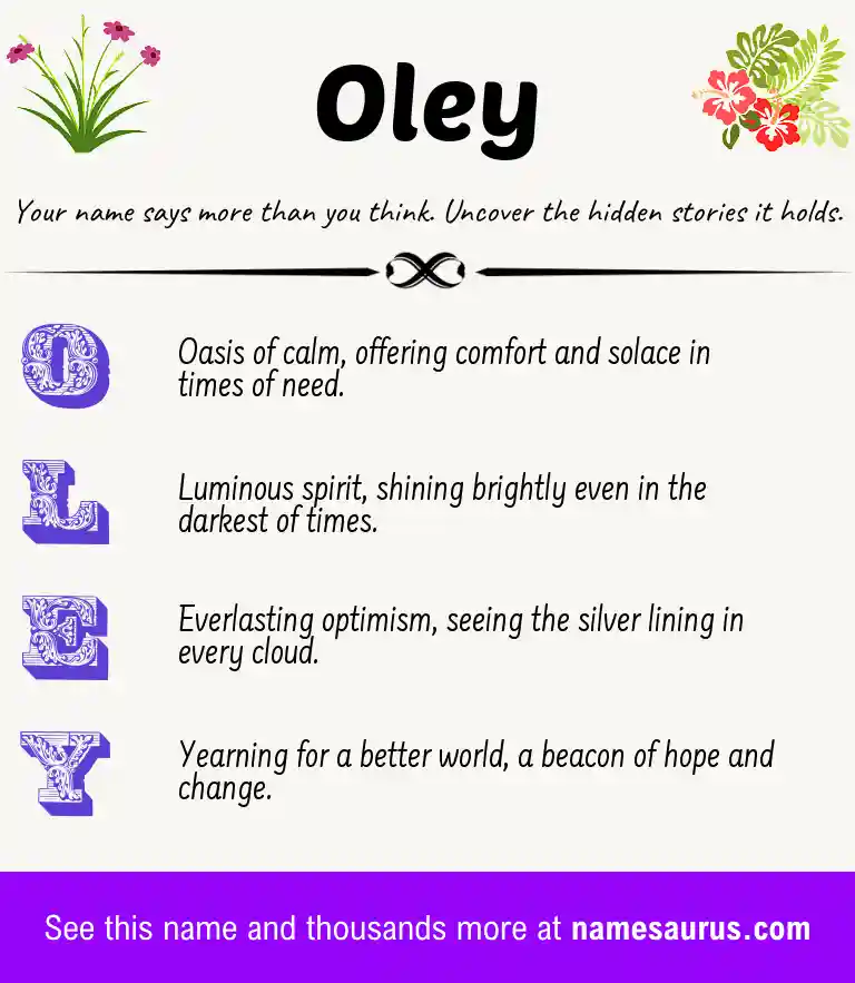 Acrostic poem about Oley.