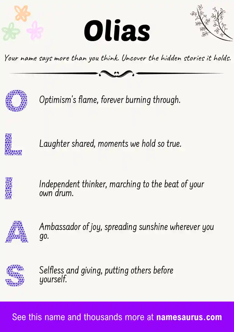 Acrostic poem about Olias.